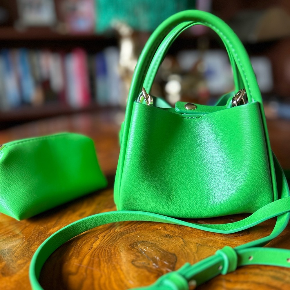 Anthropologie Lime Green Mini Bag Set